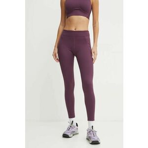 Reebok leggins de antrenament Lux Contour culoarea bordo, neted, 100206432 imagine