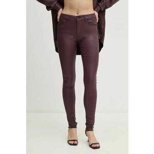 Pepe Jeans pantaloni SKINNY JEANS MW femei, culoarea bordo, mulata, high waist, PL204728YH7 imagine