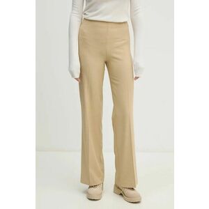 United Colors of Benetton pantaloni femei, culoarea bej, drept, high waist, 4962DF01Z imagine