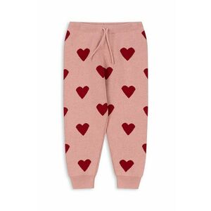 Konges Sløjd pantaloni de trening din bumbac pentru copii LAPIS KNIT PANTS culoarea roz, modelator, KS101555 imagine