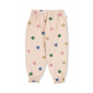 Konges Sløjd pantaloni de trening din bumbac pentru copii MALLI GLITTER PANTS GOTS culoarea bej, modelator, KS101595 imagine