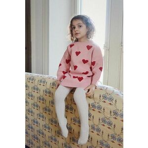 Konges Sløjd rochie din bumbac pentru copii LAPIS KNIT DRESS culoarea roz, mini, drept, KS101553 imagine