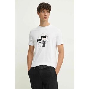 Karl Lagerfeld tricou din bumbac barbati, culoarea alb, cu imprimeu, 544241.755061 imagine