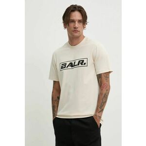 BALR. tricou din bumbac The Club barbati, culoarea bej, cu imprimeu, B1112 1266 imagine