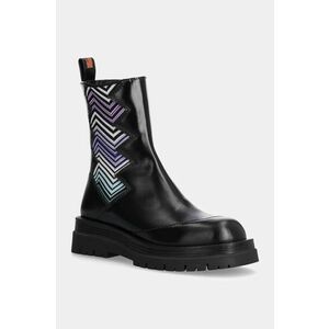 Missoni botine Kaya femei, culoarea negru, cu toc plat, MW50_050 imagine