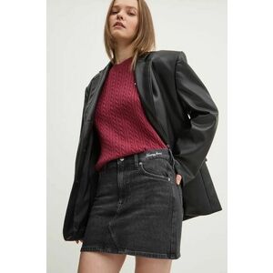 Tommy Jeans fustă din denim culoarea negru, mini, creion, DW0DW18948 imagine