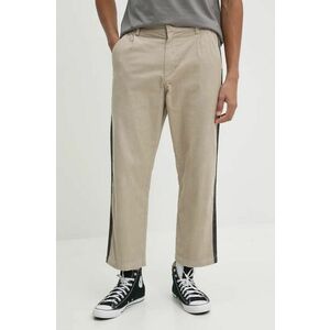 Quiksilver pantaloni de catifea cord Roller Line Pant culoarea bej, cu fason chinos, EQYNP03305 imagine