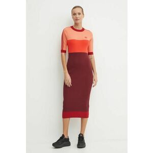 adidas Originals rochie X Ksenia Schneider culoarea bordo, midi, mulata, IW5661 imagine