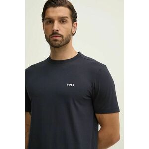 Boss Green tricou barbati, culoarea albastru marin, cu imprimeu, 50506373 imagine