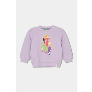 United Colors of Benetton hanorac de bumbac pentru copii culoarea violet, cu imprimeu, 3J68G10H7 imagine