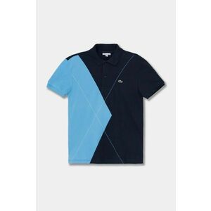 Lacoste tricouri polo din bumbac pentru copii culoarea albastru marin, modelator, PJ2475 imagine