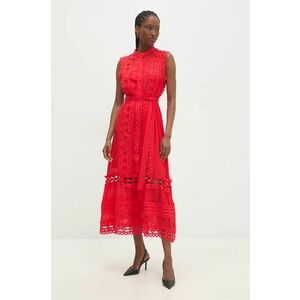 Answear Lab rochie culoarea rosu, midi, evazati imagine