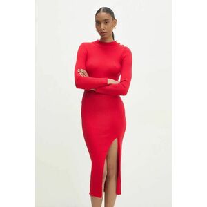 Answear Lab rochie culoarea rosu, midi, mulata imagine