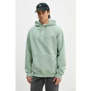 Drôle de Monsieur hanorac de bumbac Le Hoodie Slogan Classique barbati, culoarea verde, cu glugă, neted, E.HO161.CO127.WG Le Hoodie Slogan Classique imagine