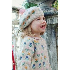 Konges Sløjd beretă din lână pentru copii BELOU KNIT BERET culoarea bej, de lana, KS101423 imagine