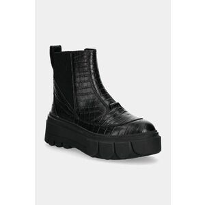 Sorel cizme de piele CARIBOU X BOOT CHELSEA W femei, culoarea negru, cu platforma, 2048441012 imagine