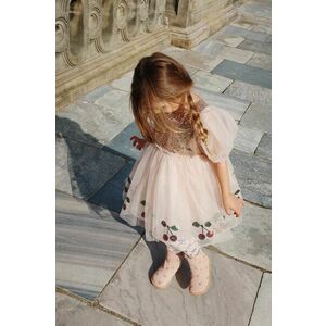 Konges Sløjd rochie fete MEI DRESS culoarea bej, mini, evazati, KS101598 imagine