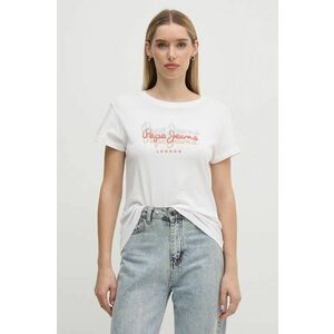 Pepe Jeans tricou din bumbac GALEY femei, culoarea alb, PL505941 imagine