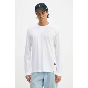 G-Star Raw longsleeve din bumbac culoarea alb, neted, D25076-336 imagine