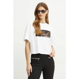 Karl Lagerfeld tricou din bumbac femei, culoarea alb, 246W1708 imagine