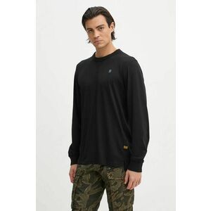 G-Star Raw longsleeve din bumbac culoarea negru, neted, D25076-336 imagine