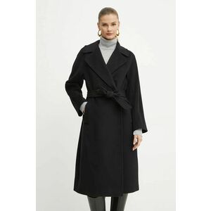 Weekend Max Mara palton de lana culoarea negru, de tranzitie, oversize, 2425016092600 imagine