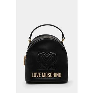 Love Moschino ghiozdan de piele femei, culoarea negru, mic, cu imprimeu, JC4361PP0L imagine