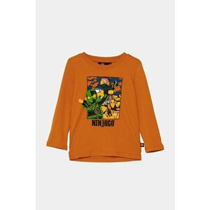 Lego longsleeve din bumbac pentru copii LWTANO 621 culoarea portocaliu, cu imprimeu, 12011285 imagine