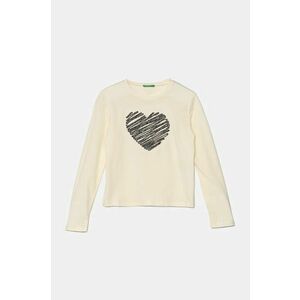 United Colors of Benetton longsleeve din bumbac pentru copii culoarea bej, 3ATNC10L9 imagine