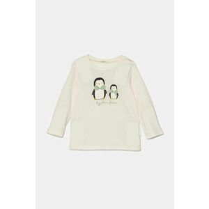 United Colors of Benetton longsleeve din bumbac pentru bebeluși culoarea bej, 3ATNA105F imagine