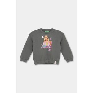 United Colors of Benetton hanorac de bumbac pentru bebelusi culoarea gri, cu imprimeu, 3J68G10HI imagine