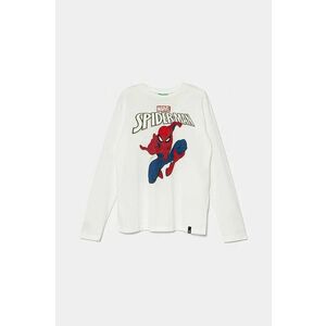 United Colors of Benetton longsleeve din bumbac pentru copii culoarea alb, cu imprimeu, 3ATNC10LV imagine