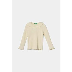 United Colors of Benetton longsleeve copii culoarea bej, 3F1AG10H6 imagine