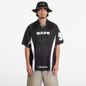 Jersey A BATHING APE Multi Logo Relaxed Fit Soccer Jersey M Black imagine