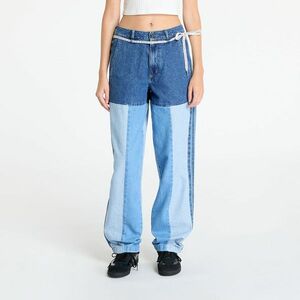 Blugi adidas x KSENIASCHNAIDER Patchwork Straight Leg Jeans Indigo Denim / Medium Blue Denim / Light Denim imagine