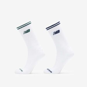 New Balance Running Stripe Midcalf Socks 2-Pack White imagine