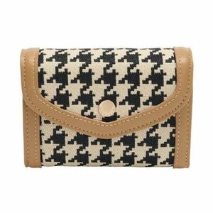 Portmoneu Camel cu Capsa si Imprimeu Houndstooth imagine