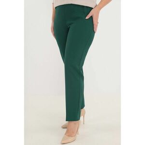 Pantaloni clasici lungi din stofa verde-smarald cu elastic in talie imagine