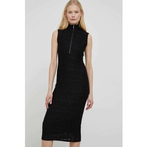 Desigual rochie culoarea negru, midi, mulata imagine