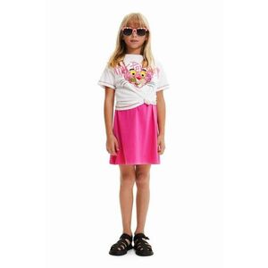 Desigual tricou de bumbac pentru copii Pink Panther culoarea alb imagine