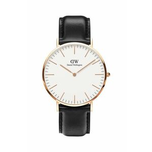 Daniel Wellington ceas Classic 40 Sheffield RG femei, culoarea negru imagine