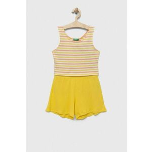 United Colors of Benetton set de bumbac pentru copii culoarea galben imagine