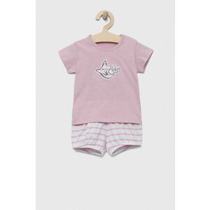 United Colors of Benetton set de bumbac pentru bebelusi culoarea roz imagine