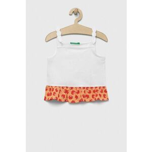 United Colors of Benetton bluza de bumbac pentru copii culoarea alb, modelator imagine