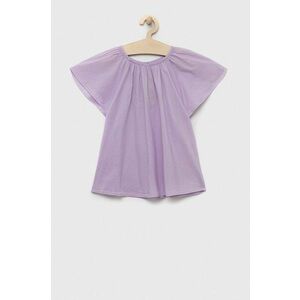 United Colors of Benetton bluza de bumbac pentru copii culoarea violet imagine