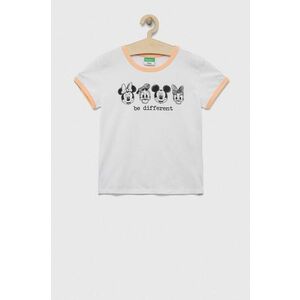 United Colors of Benetton tricou de bumbac pentru copii culoarea alb imagine