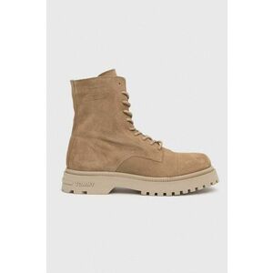 Tommy Jeans cizme din piele intoarsa TJM CASUAL BOOT SUEDE barbati, culoarea bej, EM0EM01336 imagine