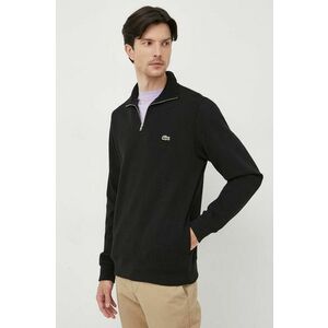 Lacoste pulover de bumbac culoarea negru, cu guler imagine