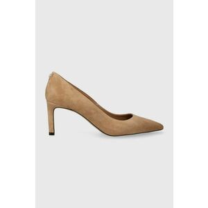 BOSS tocuri din piele intoarsa Janet Pump 70-S culoarea bej, 50498810 imagine