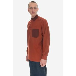 Wood Wood longsleeve din bumbac Brodie Rugby culoarea maro 12245403.2428-RUST imagine